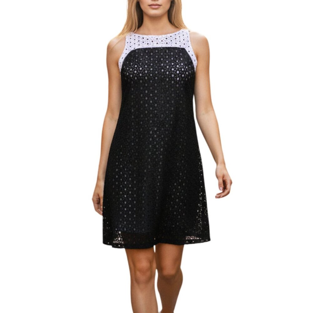 Ruby Rd. Eyelet Lace Sleeveless Mini Dress